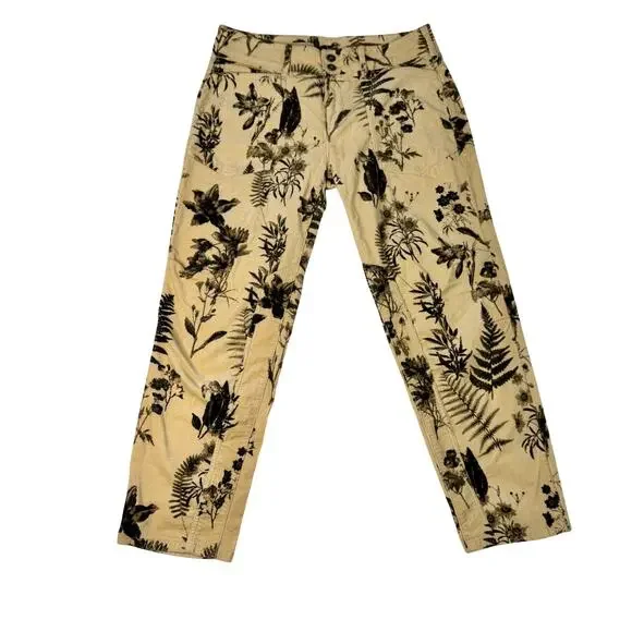 Pilcro Anthropologie Wanderer Mid-Rise Corduroy Pants Beige Floral Women’s 30 - Picture 4 of 16
